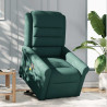 Sillón masaje eléctrico reclinable elevable tela verde oscuro 3