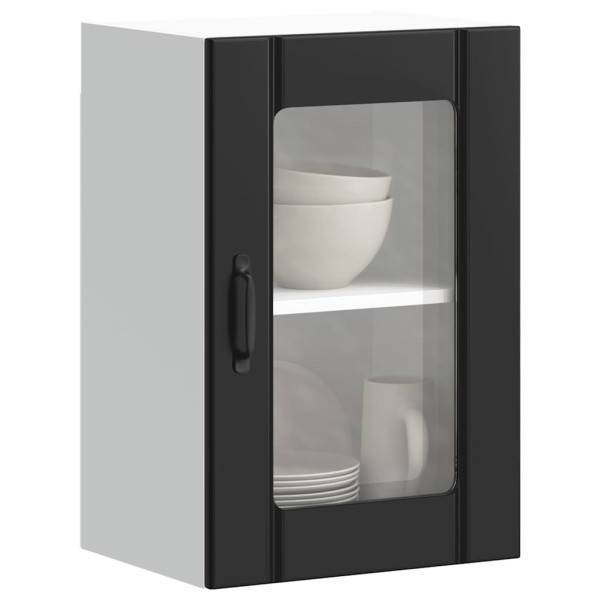 Armario pared cocina puerta de cristal Lucca negro D