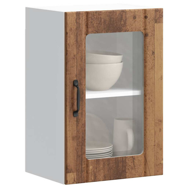 Armario pared cocina puerta de cristal Lucca madera vieja D