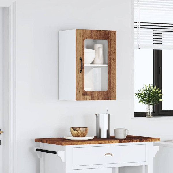 Armario pared cocina puerta de cristal Lucca madera vieja M 3