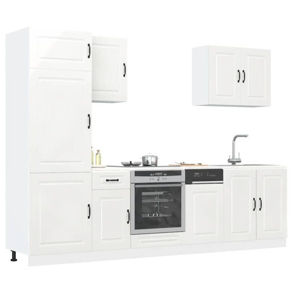 Mueble cocina Kalmar blanco de alto brillo 7 pzas D