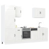 7 peças armário de cozinha conjunto Kalmar branco brilhante 1