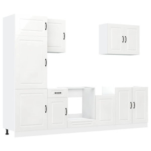 Mueble cocina Kalmar blanco de alto brillo 7 pzas H