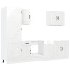 Mueble cocina Kalmar blanco de alto brillo 7 pzas 2