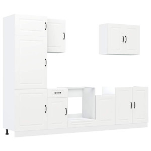Mueble de cocina Kalmar blanco 7 piezas madera contrachapada H