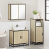 Set de muebles de baño 3 pzas madera contrachapada roble Sonoma 4