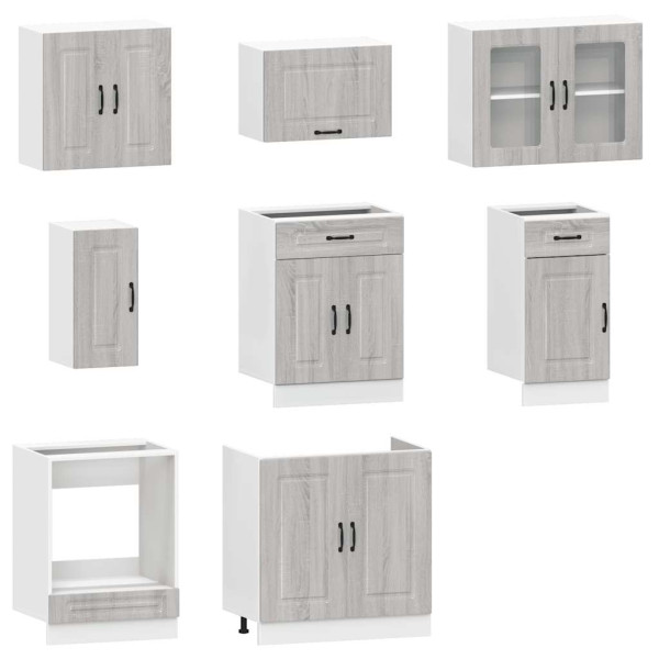 Mueble cocina Kalmar sonoma gris 8 pzas madera contrachapada M 4