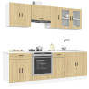 Mueble cocina Kalmar roble sonoma 8 pzas madera contrachapada 1