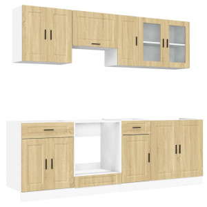 Mueble cocina Kalmar roble sonoma 8 pzas madera contrachapada H