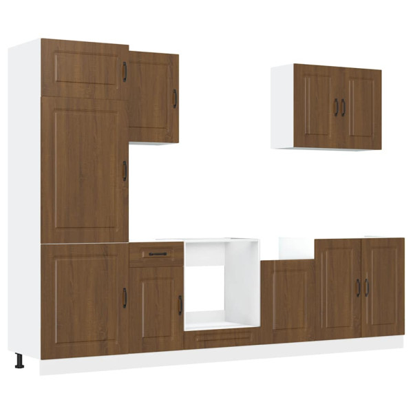 Mueble cocina Kalmar roble marrón 7 pzas madera contrachapada M 2