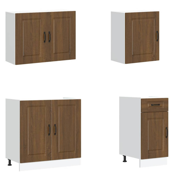 Mueble cocina Kalmar roble marrón 7 pzas madera contrachapada M 4