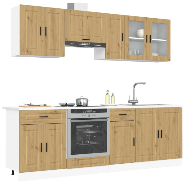 Mueble de cocina Kalmar 8 piezas artesanal roble D