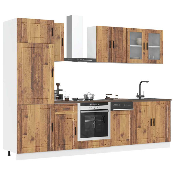 Mueble cocina Kalmar madera vieja 8 pzas madera contrachapada D