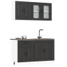 Mueble de cocina Kalmar negra 4 piezas madera contrachapada 1
