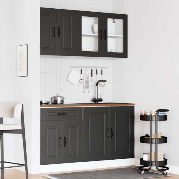 4 peças armário de cozinha conjunto Kalmar preto M 3