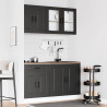 Mueble de cocina Kalmar negra 4 piezas madera contrachapada 3