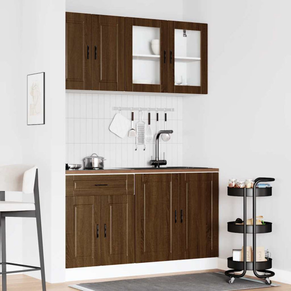 Mueble cocina Kalmar roble marrón 4 pzas madera contrachapada M 3
