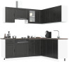Mueble de cocina Porto negra 11 piezas madera contrachapada 1