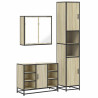 Set de muebles de baño 3 pzas madera contrachapada roble Sonoma 2