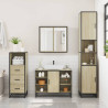 Set de muebles de baño 3 pzas madera contrachapada roble Sonoma 3