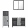 Set de muebles de baño 3 pzas madera contrachapada gris sonoma 5