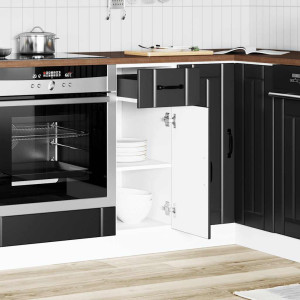 Mueble bajo de cocina Lucca madera ingeniería negra H