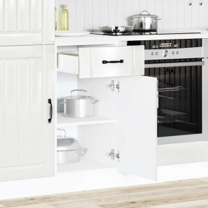 Mueble bajo de cocina Lucca blanca de alto brillo H