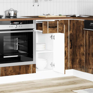Mueble bajo de cocina Lucca roble ahumado H