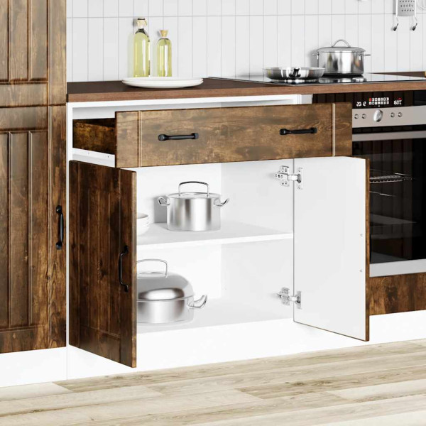 Mueble bajo de cocina Lucca roble ahumado D