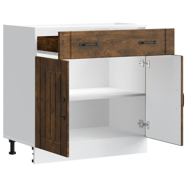 Mueble bajo de cocina Lucca roble ahumado M 4
