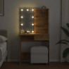 Tocador con luces LED roble artisan 74.5x40x141 cm 4