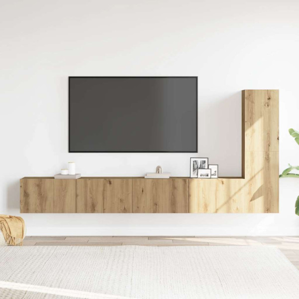 Mueble para TV de pared madera contrachapada artesanal 3 piezas M 3