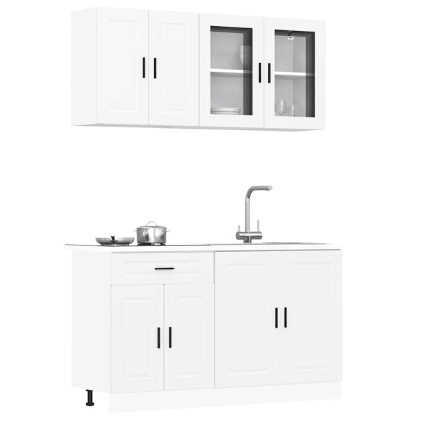 Mueble de cocina Kalmar blanco 4 piezas madera contrachapada D