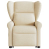Silla de masaje reclinable de pie de tela color crema 4