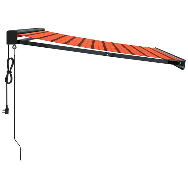 Toldo retráctil aluminio y tela naranja y marrón 3.5x2.5 m M 4