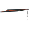 Toldo retráctil aluminio y tela naranja y marrón 3.5x2.5 m 5