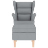 Sillón mecedora con taburete tela gris claro 4