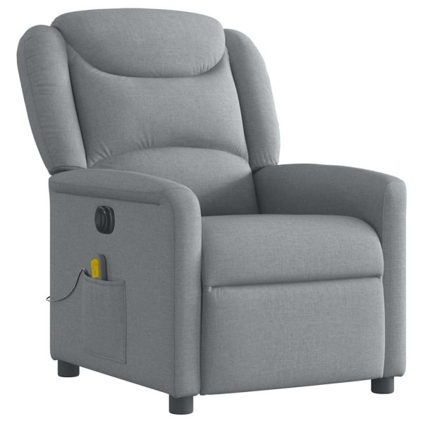 Sillón reclinable de masaje eléctrico tela gris claro M 4
