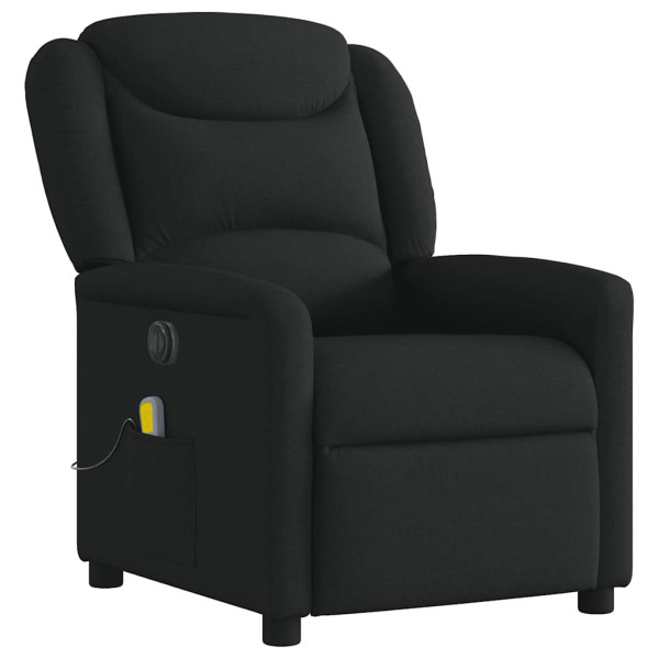 Sillón reclinable de masaje eléctrico tela negro M 4