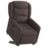 Sillón reclinable elevable tela marrón oscuro 3