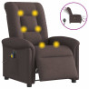 Sillón reclinable de masaje eléctrico tela marrón oscuro 1