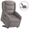 Sillón eléctrico reclinable elevable de tela gris taupe 1