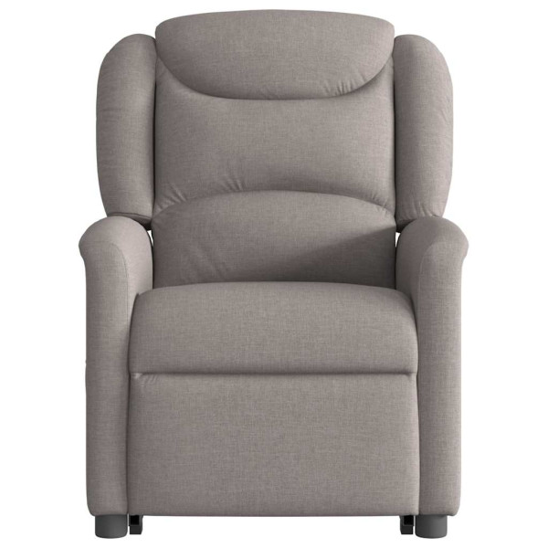 Sillón eléctrico reclinable elevable de tela gris taupe M 5