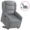 Sillón eléctrico reclinable elevable de tela gris claro 1