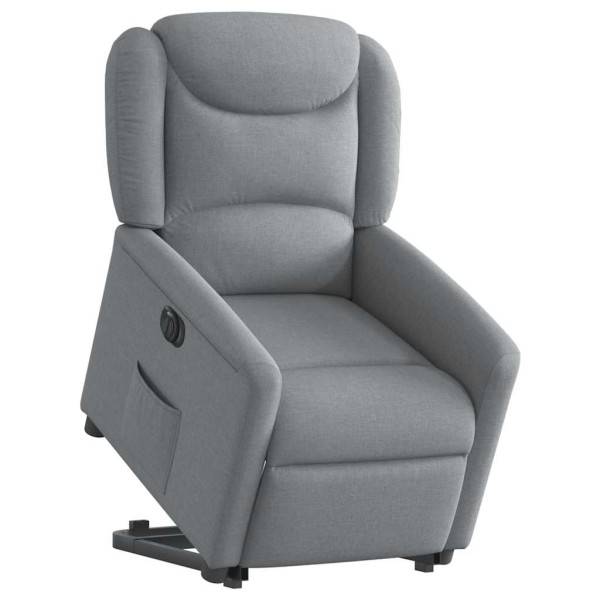 Sillón eléctrico reclinable elevable de tela gris claro M 3
