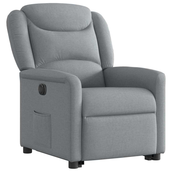 Sillón eléctrico reclinable elevable de tela gris claro M 4