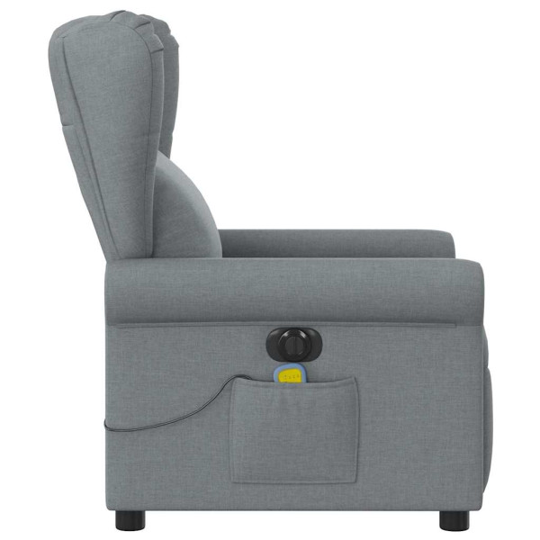 Sillón reclinable de masaje eléctrico tela gris claro M 5