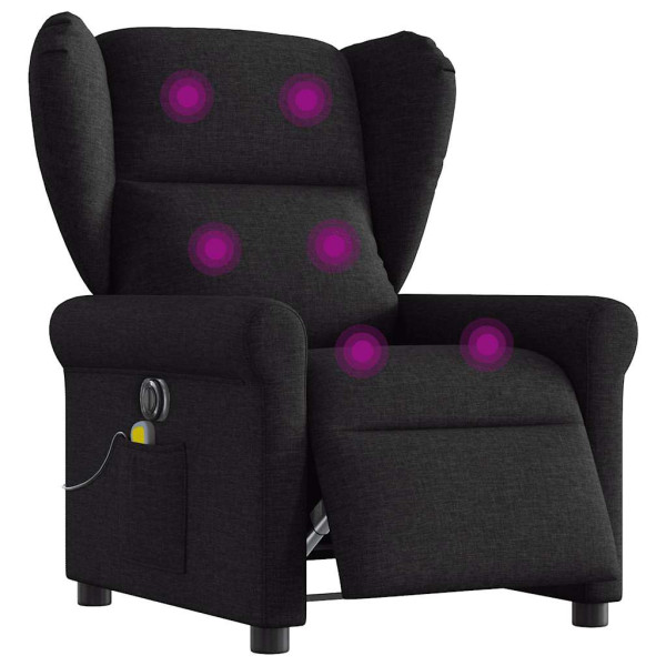Sillón reclinable de masaje eléctrico tela negro D