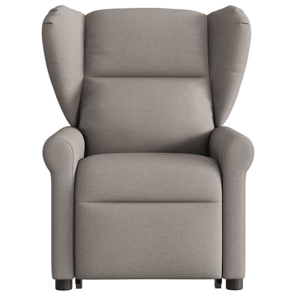 Sillón eléctrico reclinable elevable de tela gris taupe M 4