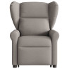 Sillón eléctrico reclinable elevable de tela gris taupe 4